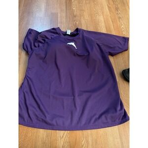 Halcurt womens Purple Rash Guard Swim Shirt Dolphin Graphic Short Sleeve 2X